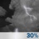 Monday Night: A 30 percent chance of showers and thunderstorms.  Mostly cloudy, with a low around 67. Light south wind. 