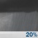 Overnight: Isolated showers.  Cloudy, with a low around 67. Calm wind.  Chance of precipitation is 20%.